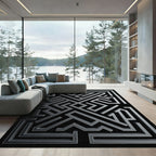 Gray Maze Perspective Rug