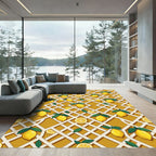Sunny Yellow Citrus Lattice Trellis Rug