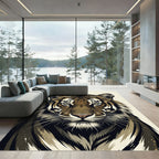 Bold Tiger Face Portrait Rug