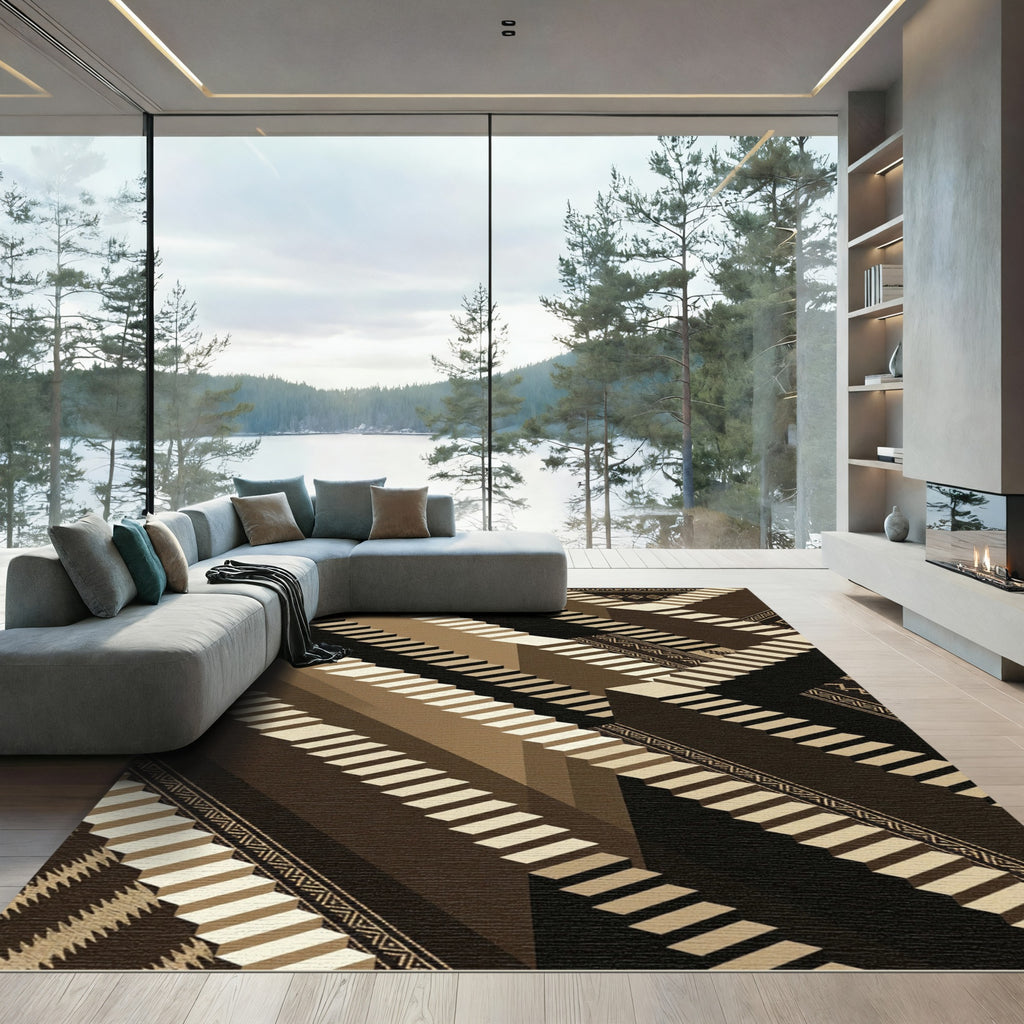 Illusion Geometric Staircase Rug