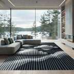Modern Monochrome Cloud Crest Texture Rug