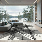 Monochromatic Abstract Geometric Linear Lines Rug
