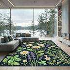Botanical Chamomile and Lavender Meadow Rug