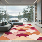 Layered Sunset Cloud Scallop Abstract Rug