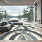 Grey Gradient Arch Archway Overlay Rug