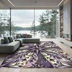 Vintage Lavender Star Floral Medallion Rug