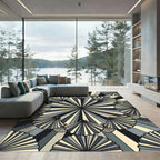 Art Deco Fan Shell Monochrome Radiance Rug
