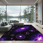 Vibrant Purple Galactic Swirl Galaxy Rug