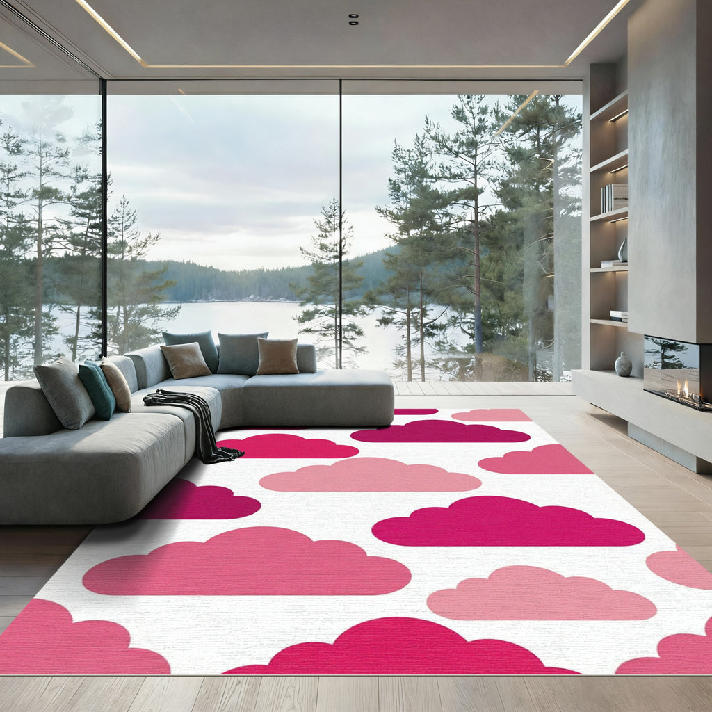 Pink Cloud Array Composition Rug
