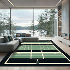 Athletic Green Field Gridiron Area Rug