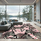 Pink Stripes Zebra Herd Rug