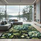 Soft Teal Hydrangeas Floral Collage Rug