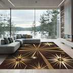 Gold Starburst Bursting Throughout Rug
