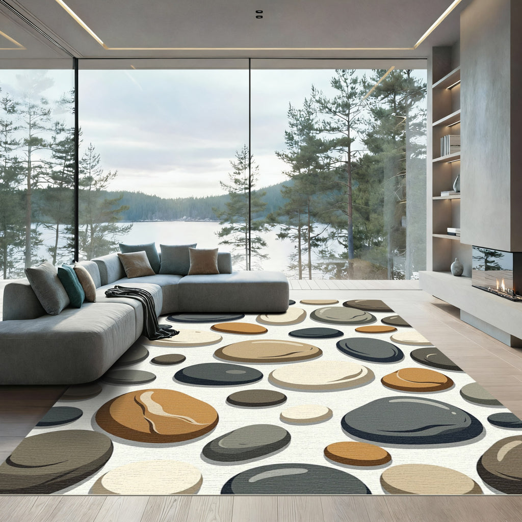 Smooth Pebble Collection Earth Tones Rug