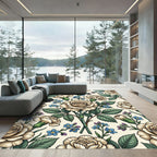 Vintage Cream Rose and Carnation Bouquet Rug
