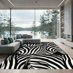 Striking Zebra Striped Organic Curves Rug