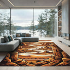 Desert Canyon River Landscape Artwork Rug