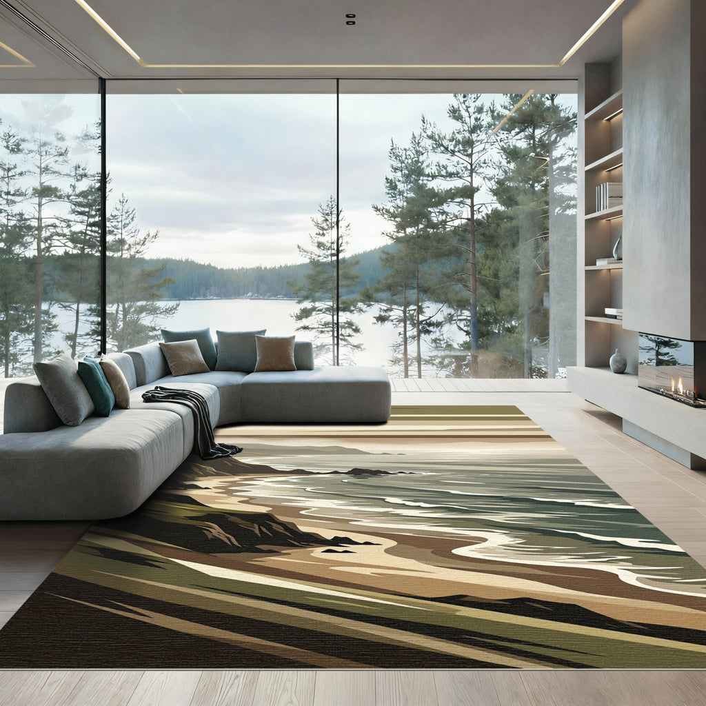 Coastal Landscape Abstract Coastal Vista Rug