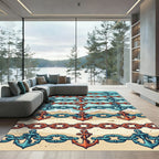 Nautical Anchor and Chain Coastal Horizon Rug