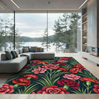 Crimson Pink Carnation Garden Rug