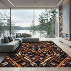 Rustic Amber Arrow Geometric Weave Rug