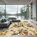 Botanical Cherry Blossom Cream Floral Rug
