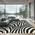 Bold Ivory Black Animal Strokes Rug