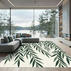 Deep Green Willow Leaf Cascade Rug
