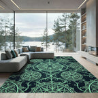 Mint Green Ornamental Medallion Rug
