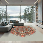 Coral Flourish Medallion Intricate Rug