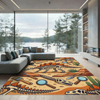 Paleontological Stegosaurus Fossil Desert Scene Rug