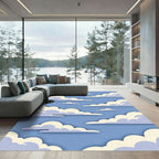 Soft Blue Sky Fluffy Cloud Rug