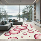 Floating Pink Bubble Sphere Art Rug