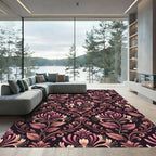 Vintage Dusty Rose Honeysuckle Damask Rug
