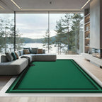 Deep Forest Green Layered Frame Rug