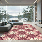 Crimson Burgundy Diamond Lattice Rug