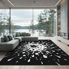 Dynamic White Splatter Burst Rug