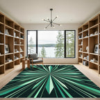 Radiant Crystal Starburst Green Rug
