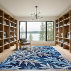 Frosted Swirl Ice Ferns Rug