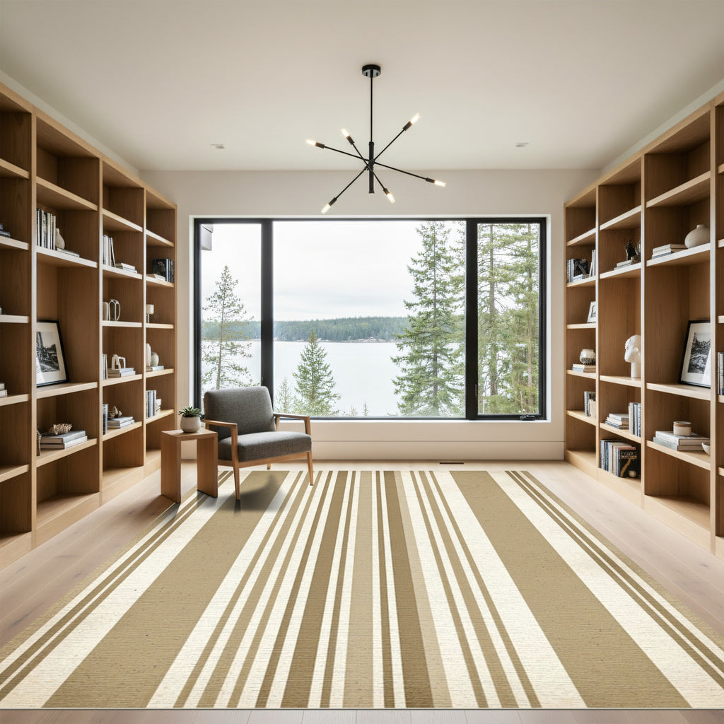 Earthy Tone Vertical Stripes Rug