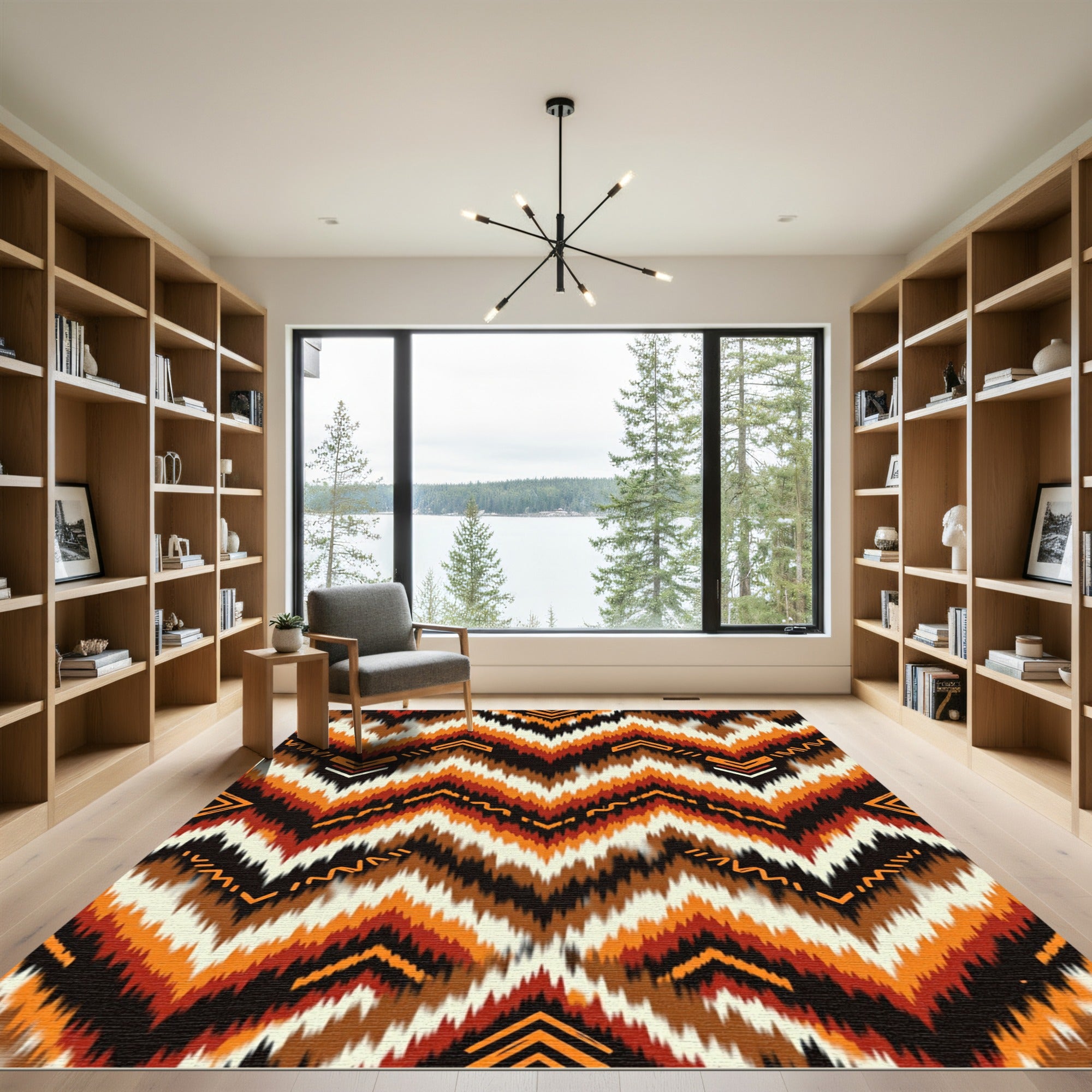 Earthy Tones Chevron Tribal Rug