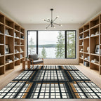 Geometric Grid Illusion Rug