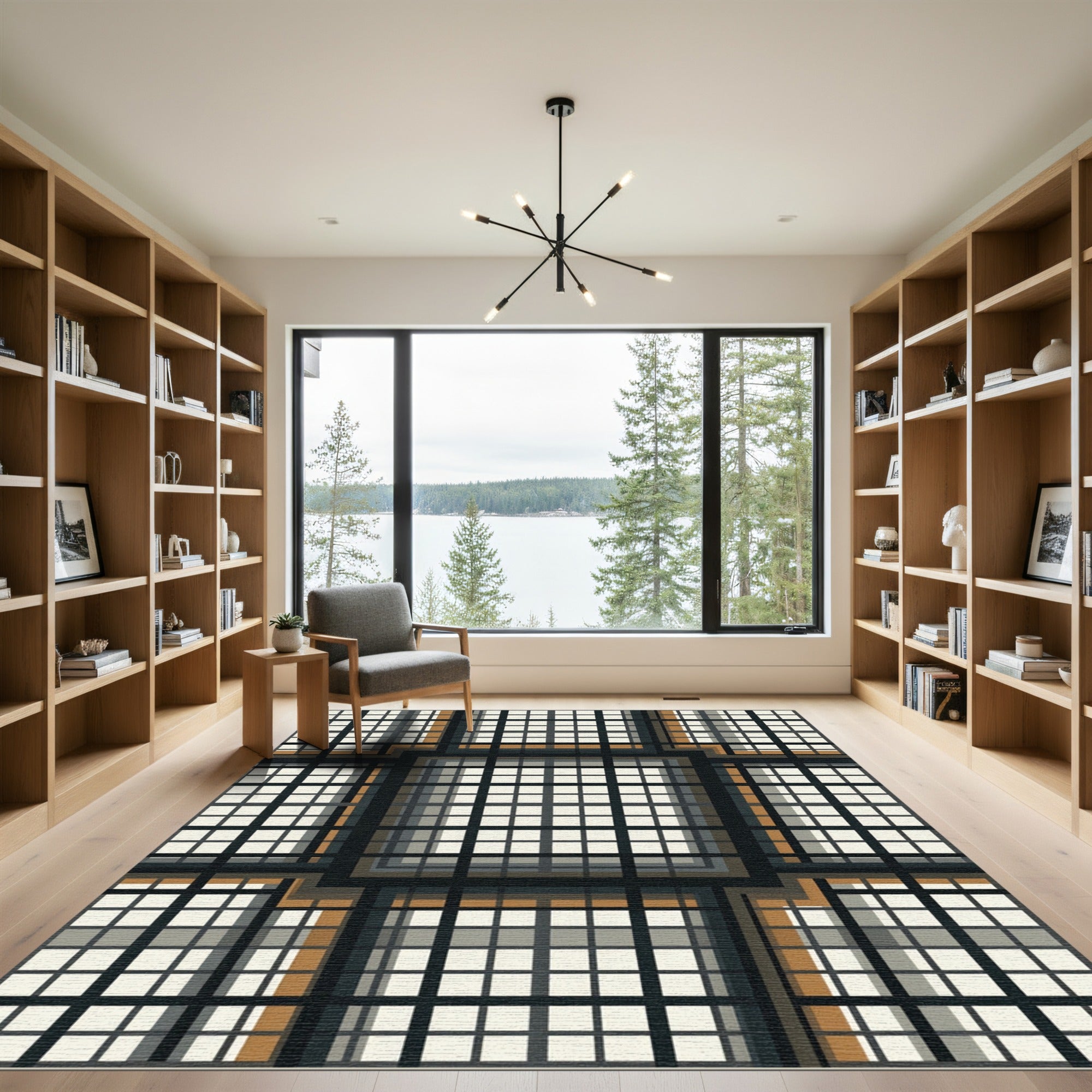 Geometric Grid Illusion Rug