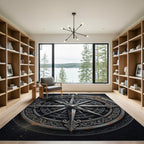 Antique Metallic Compass Rose Rug