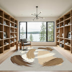 Earthy Tones Abstract Brushstroke Rug