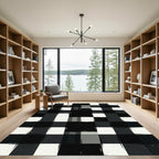 Monochromatic Black and White Buffalo Check Rug