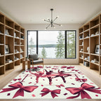 Velvet Pink Bows Ballet Dancers Rug