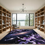 Ethereal Purple Galaxy Swirl Nebula Rug