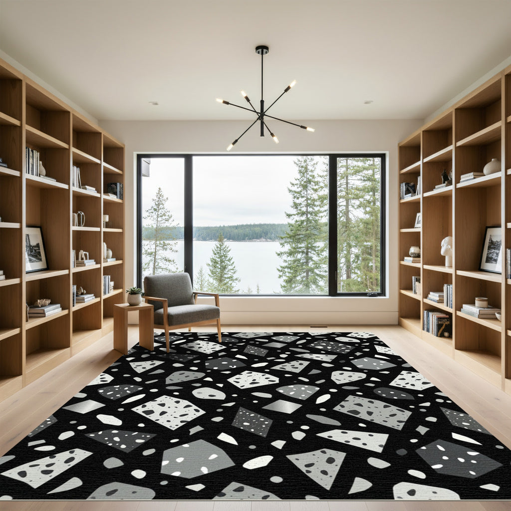 Monochromatic Stone Fragment Scatter Rug