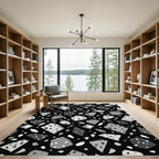 Monochromatic Stone Fragment Scatter Rug